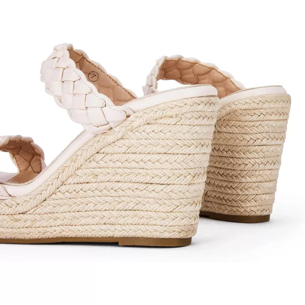 Womens Wedge Platform Sandals Espadrilles Two Strap Woven Slip On Summer Cute Slide Sandals