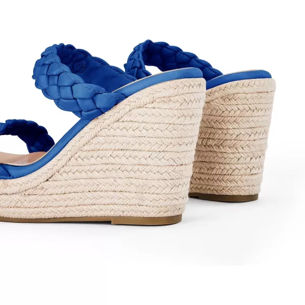 Womens Wedge Platform Sandals Espadrilles Two Strap Woven Slip On Summer Cute Slide Sandals