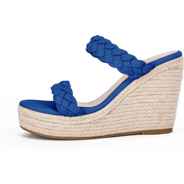 Womens Wedge Platform Sandals Espadrilles Two Strap Woven Slip On Summer Cute Slide Sandals