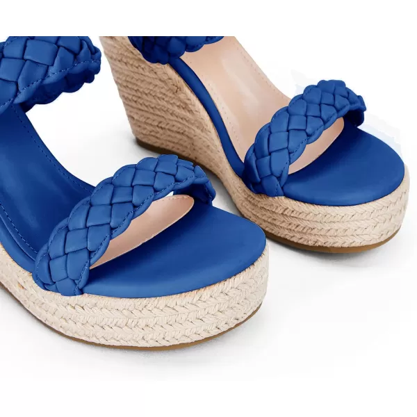 Womens Wedge Platform Sandals Espadrilles Two Strap Woven Slip On Summer Cute Slide Sandals