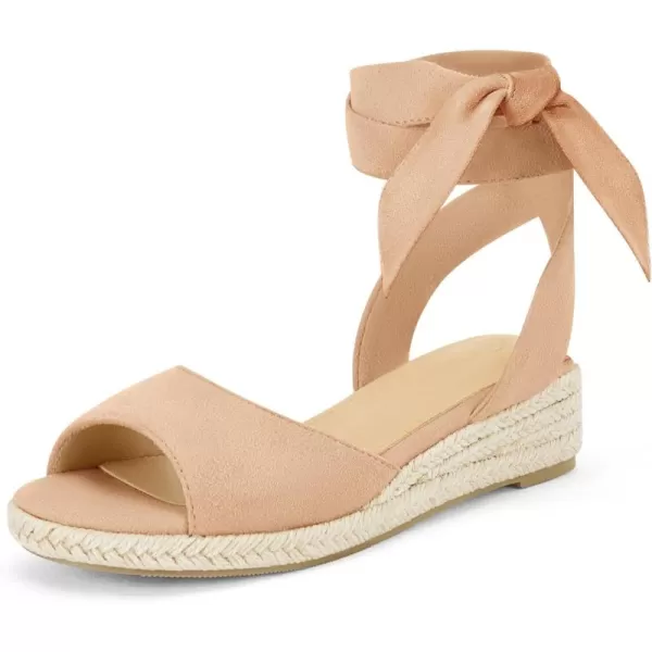 Coutgo Girls Wedge Sandals Espadrille Platform Open Toe Tie Lace Up Summer Dress Shoes Toddler Little Big Kid
