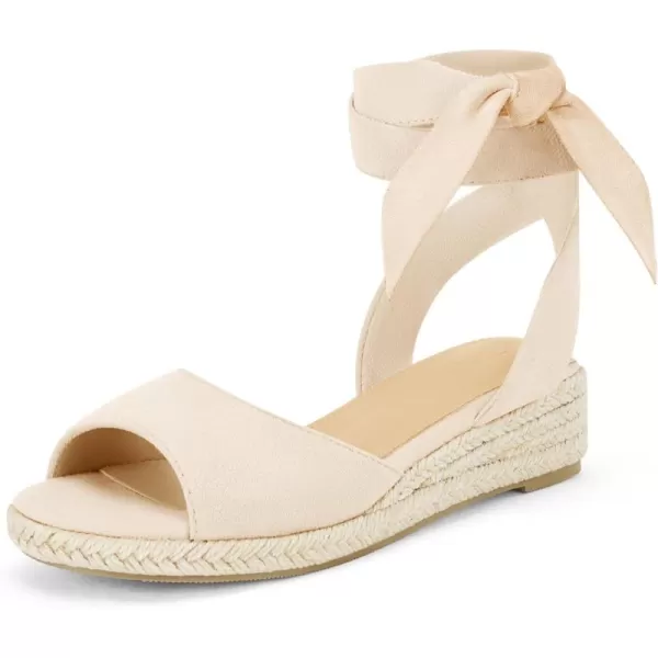 Coutgo Girls Wedge Sandals Espadrille Platform Open Toe Tie Lace Up Summer Dress Shoes Toddler Little Big Kid