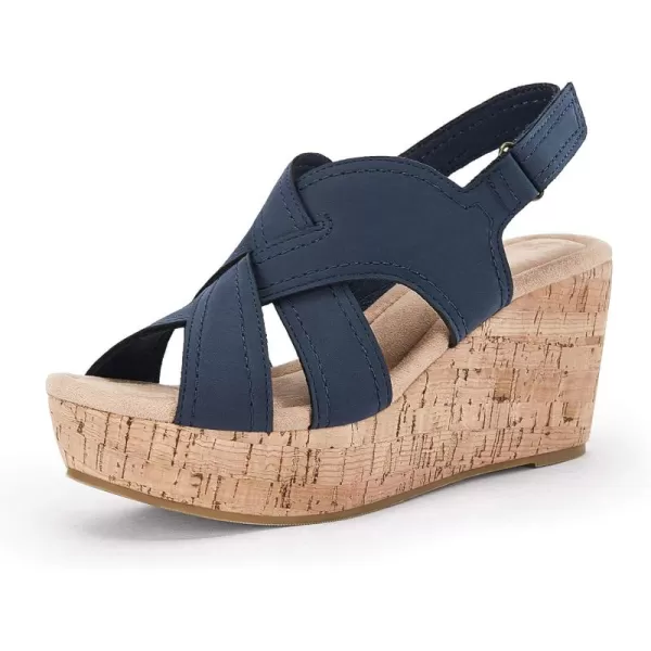Coutgo Wedge Sandals for Womens Platform Open Toe Heels Cork Summer Dress Shoes