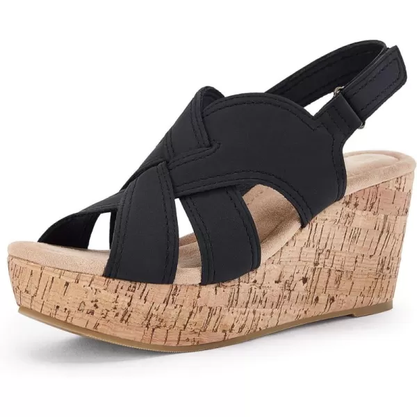 Coutgo Wedge Sandals for Womens Platform Open Toe Heels Cork Summer Dress Shoes
