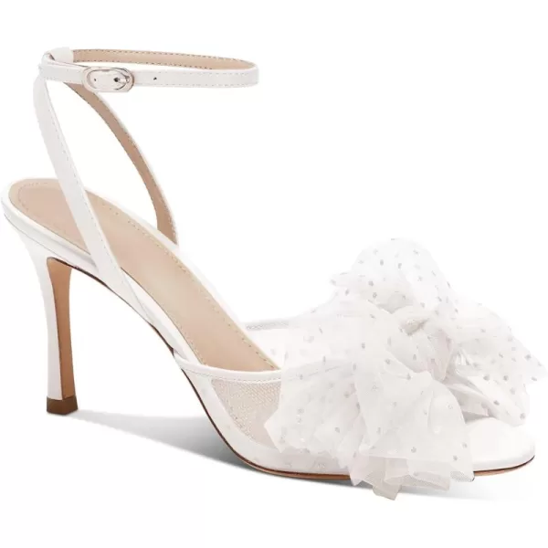 Coutgo Womens Bow Tie Heels Sandals Sexy Peep Toe Slingback Pumps Mesh High Stiletto Heel Summer Dress Wedding Shoes