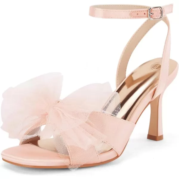 Coutgo Womens Lace Bow Heels Sandals Open Square Toe Coutgo Womens Lace Bow Heels Sandals Open Square Toe