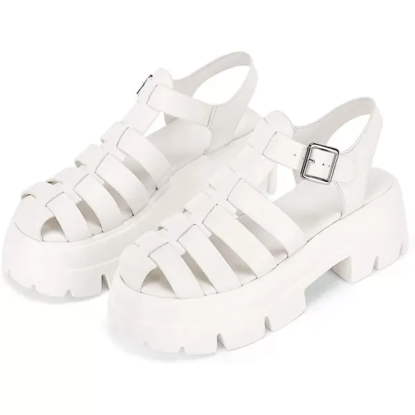Coutgo Womens Platform Chunky Heels Sandals Gladiator Ankle Strap Heels Lug Sole Summer Fisherman Y2K Shoes