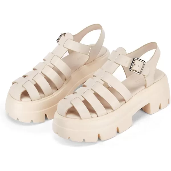 Coutgo Womens Platform Chunky Heels Sandals Gladiator Ankle Strap Heels Lug Sole Summer Fisherman Y2K Shoes
