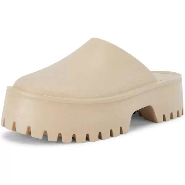 Coutgo Women's Platform Mules Slip On Thick Sole Slippers Closed Toe Cute Comfort Shoes