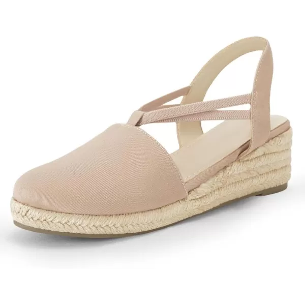 Coutgo Women's Platform Wedge Espadrille Sandals Slingback Slip on Closed Toe Strap Shoes