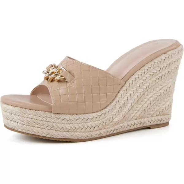 Coutgo Women's Wedge Sandals Platform Espadrille Heel Chain Slip On Casual Summer Slides
