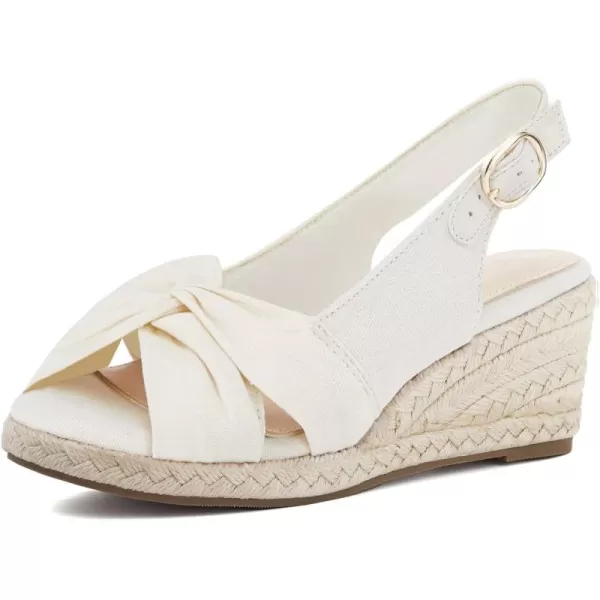 Women's Espadrille Wedge Sandals Tieknot Slingback Peep Toe Platform Ankle Buckle Sandals Slip On Mid Heel Casual Dress Shoes