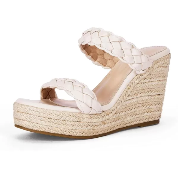 Womens Wedge Platform Sandals Espadrilles Two Strap Woven Slip On Summer Cute Slide Sandals