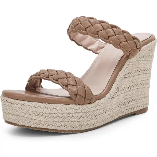 Womens Wedge Platform Sandals Espadrilles Two Strap Woven Slip On Summer Cute Slide Sandals