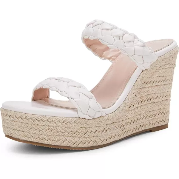 Womens Wedge Platform Sandals Espadrilles Two Strap Woven Slip On Summer Cute Slide Sandals