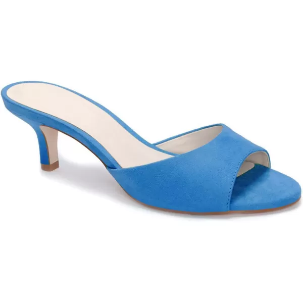 Coutgo Womens Kitten Heel Slide Sandal Cute Open Toe Mules Backless Slip On Heeled Dress Shoe