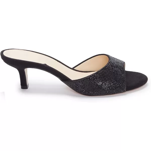 Coutgo Womens Kitten Heel Slide Sandal Cute Open Toe Mules Backless Slip On Heeled Dress Shoe