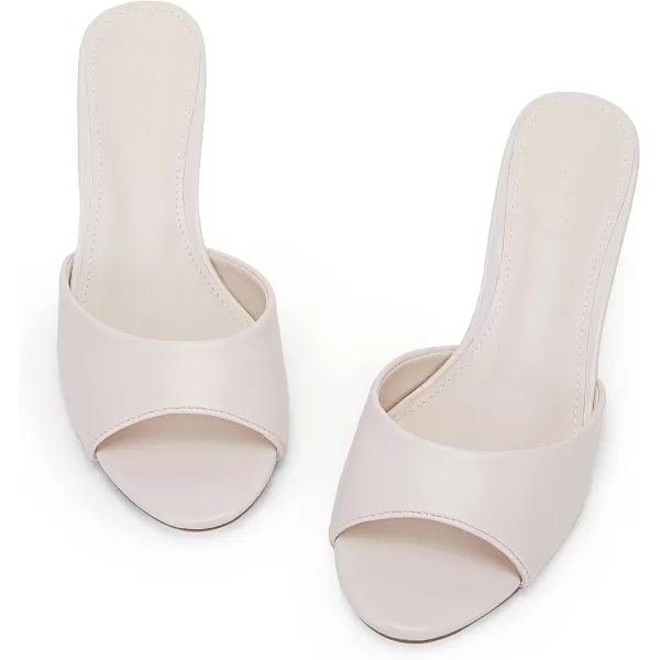 Coutgo Womens Kitten Heel Slide Sandal Cute Open Toe Mules Backless Slip On Heeled Dress Shoe