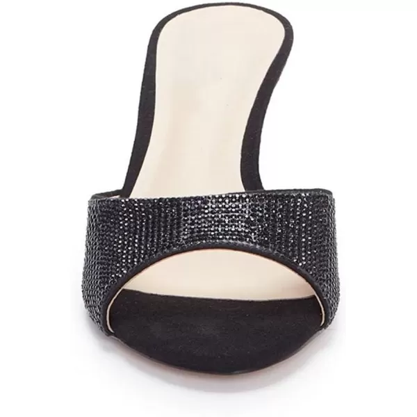 Coutgo Womens Kitten Heel Slide Sandal Cute Open Toe Mules Backless Slip On Heeled Dress Shoe