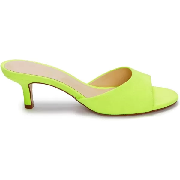 Coutgo Womens Kitten Heel Slide Sandal Cute Open Toe Mules Backless Slip On Heeled Dress Shoe