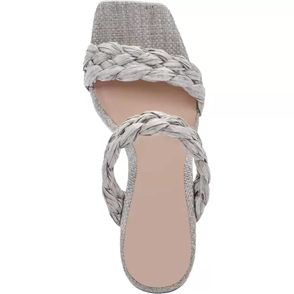 Syktkmx Women's Braided Heeled Sandals Backless Square Open Toe Block Slide Sandals
