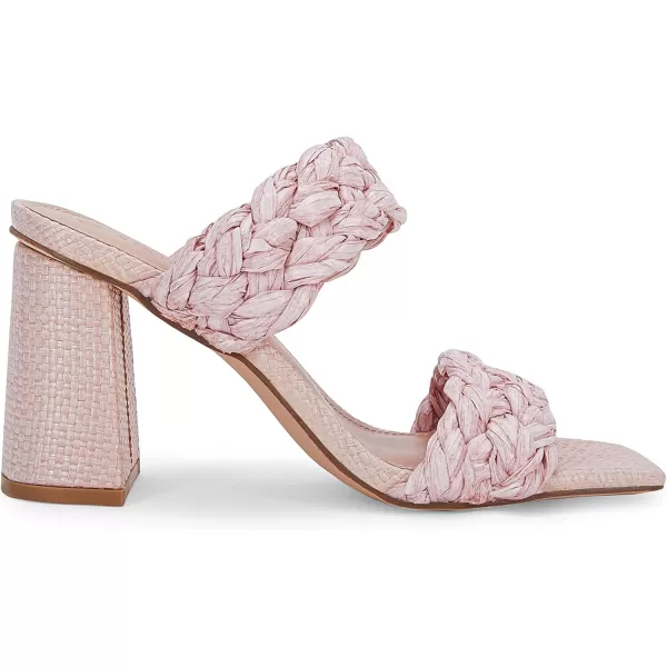 Syktkmx Women's Braided Heeled Sandals Backless Square Open Toe Block Slide Sandals