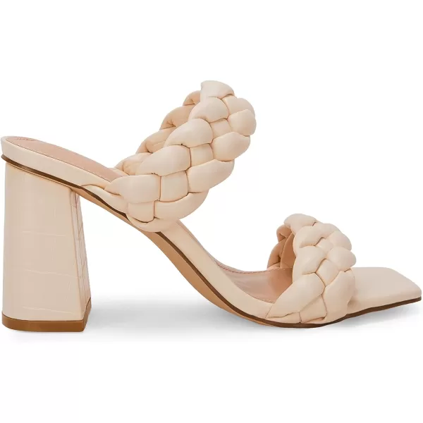 Syktkmx Women's Braided Heeled Sandals Backless Square Open Toe Block Slide Sandals