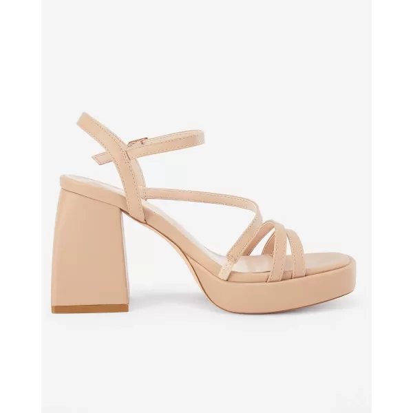 Coutgo Womens Platform Heels Sandals Chunky Square Open Toe Ankle Strap Summer Party Dress Shoes