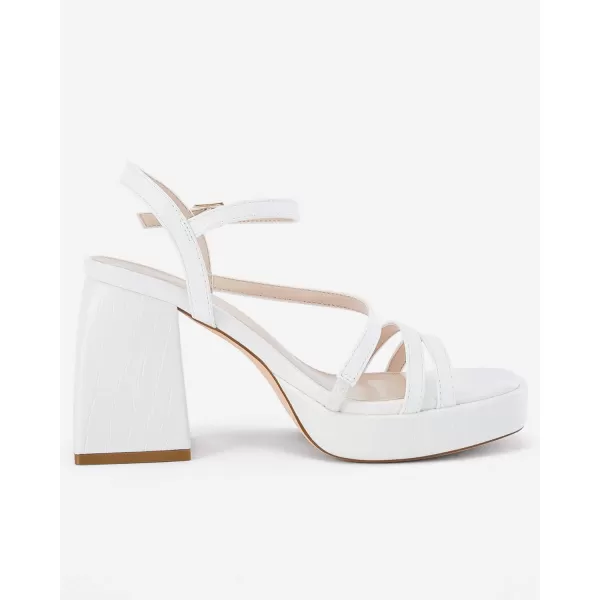 Coutgo Womens Platform Heels Sandals Chunky Square Open Toe Ankle Strap Summer Party Dress Shoes