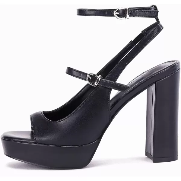 Coutgo Womens Platform High Chunky Heels Peep Toe Strappy Buckled Ankle Strap Sexy Dress Pumps Sandals