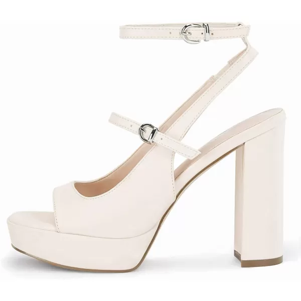 Coutgo Womens Platform High Chunky Heels Peep Toe Strappy Buckled Ankle Strap Sexy Dress Pumps Sandals