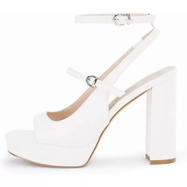 Coutgo Womens Platform High Chunky Heels Peep Toe Strappy Buckled Ankle Strap Sexy Dress Pumps Sandals