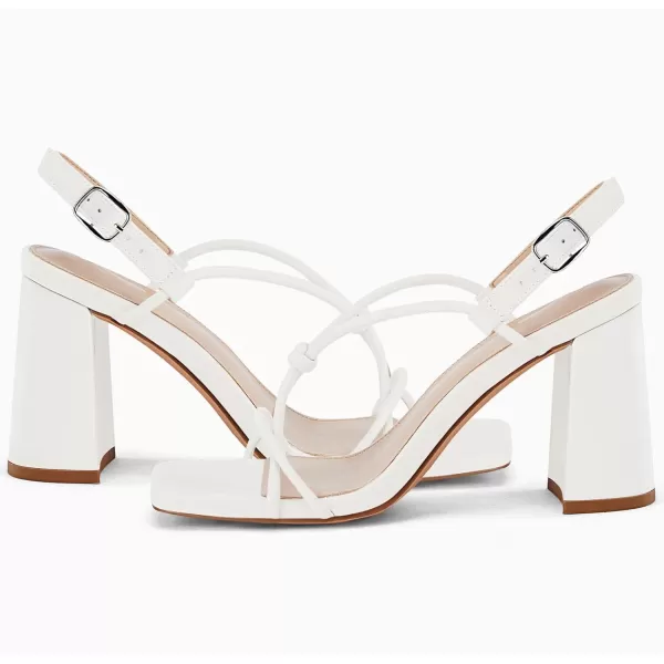 Coutgo Women's Strappy Heeled Sandals Square Open Toe Chunky Block Heel Pumps Ankle Buckle Summer Shoes