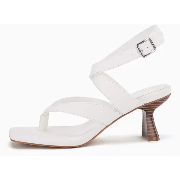 Coutgo Womens Strappy Kitten Heels Sandals Flip Flops Square Open Toe Ankle Strap Summer Dress Shoes