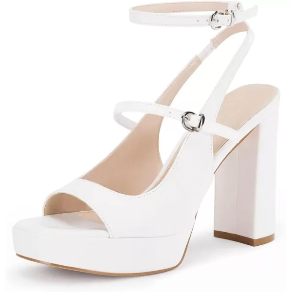 Coutgo Womens Platform High Chunky Heels Peep Toe Strappy Buckled Ankle Strap Sexy Dress Pumps Sandals