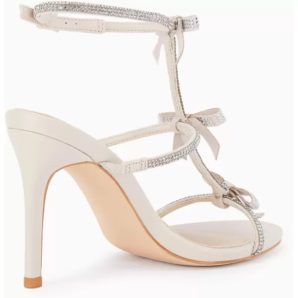 Coutgo Womens Rhinestone Bow High Heels Sandals Sexy Stiletto T-Strap Open Toe Summer Dress Shoes