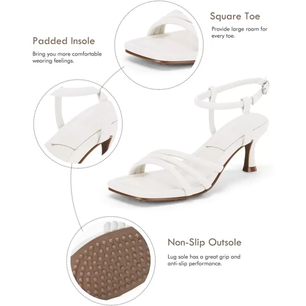 Coutgo Women's Strappy Low Kitten Heels Sandals Square Open Toe Ankle Strap Party Dress Shoes