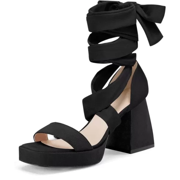Coutgo Womens Platform Chunky High Heels Lace Up Sandals Ankle Strappy Open Toe Party Dress Shoes
