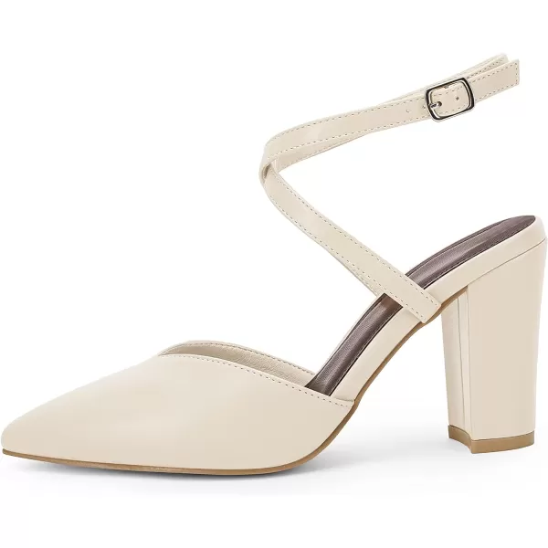 Womens Slingback Closed Pointed Toe Heels Strappy Block Chunky Heel Office Bridal Pumps Shoe
