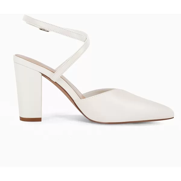 Womens Slingback Closed Pointed Toe Heels Strappy Block Chunky Heel Office Bridal Pumps Shoe