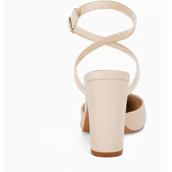 Womens Slingback Closed Pointed Toe Heels Strappy Block Chunky Heel Office Bridal Pumps Shoe