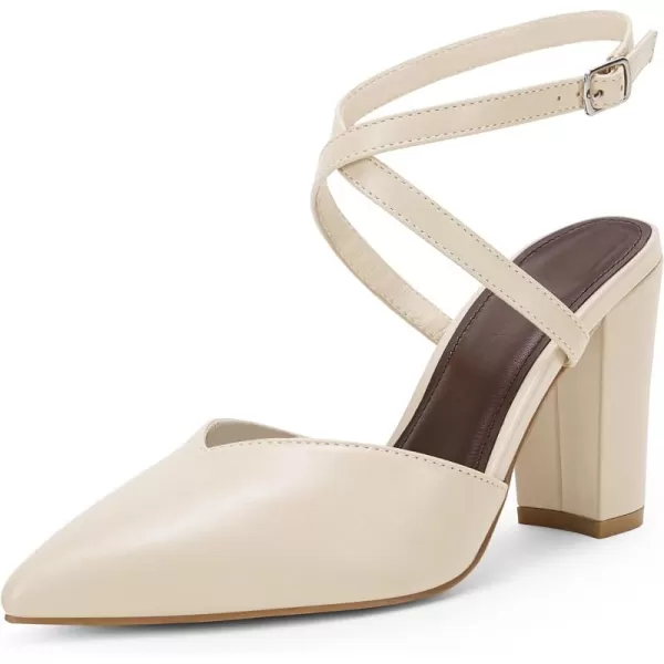 Womens Slingback Closed Pointed Toe Heels Strappy Block Chunky Heel Office Bridal Pumps Shoe