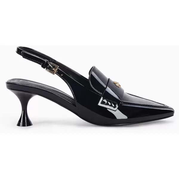 Coutgo Women's Pointed Toe Sandals Slingback Kitten Heel Pumps Slip On Ankle Buckle Dress Shoes