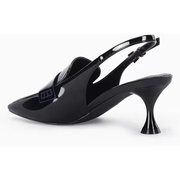 Coutgo Women's Pointed Toe Sandals Slingback Kitten Heel Pumps Slip On Ankle Buckle Dress Shoes