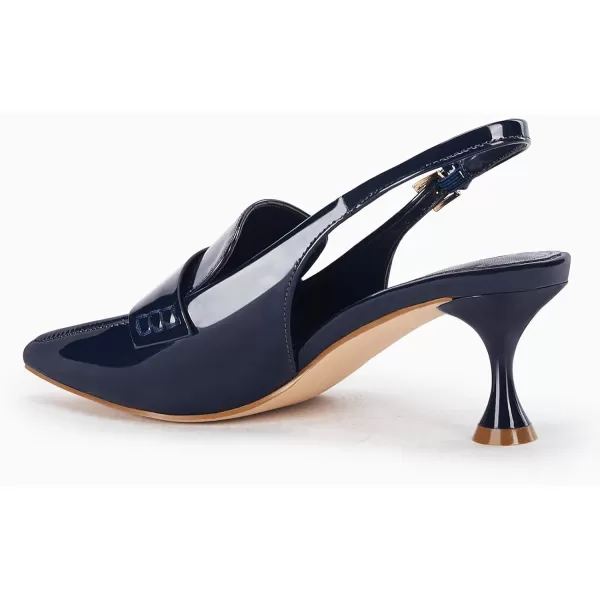 Coutgo Women's Pointed Toe Sandals Slingback Kitten Heel Pumps Slip On Ankle Buckle Dress Shoes