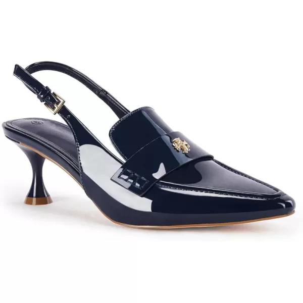 Coutgo Women's Pointed Toe Sandals Slingback Kitten Heel Pumps Slip On Ankle Buckle Dress Shoes