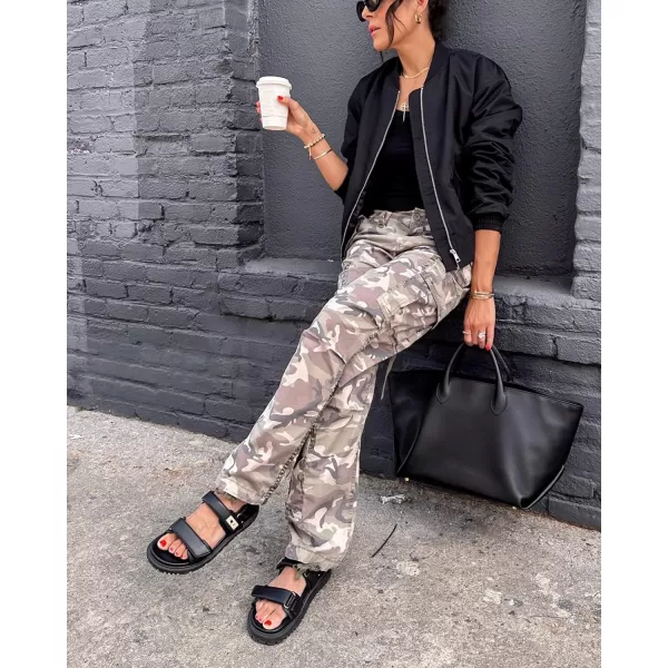 Coutgo Womens Platform Sandals Comfortable Flat Sandals Double Strap Footbed Summer Beach Sandals