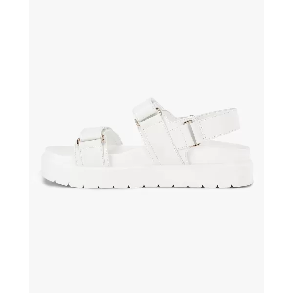 Coutgo Womens Platform Sandals Comfortable Flat Sandals Double Strap Footbed Summer Beach Sandals
