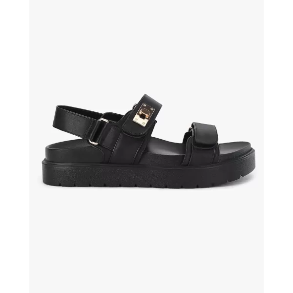 Coutgo Womens Platform Sandals Comfortable Flat Sandals Double Strap Footbed Summer Beach Sandals