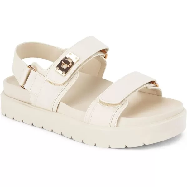 Coutgo Womens Platform Sandals Comfortable Flat Sandals Double Strap Footbed Summer Beach Sandals